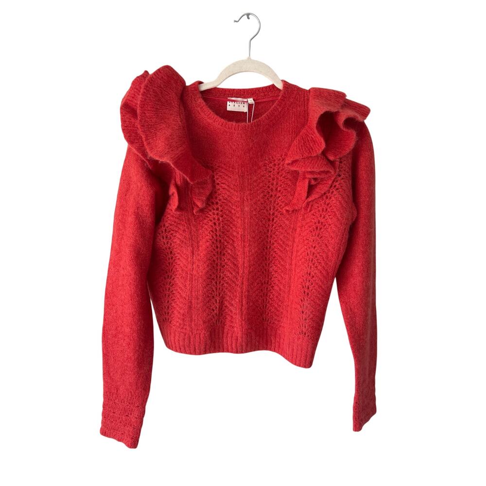 NWT Atelier Reve Baked Apple Ruffle Sweater Large Alpaca Wool